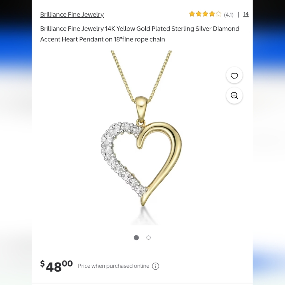 Brilliance Fine Jewelry Heart Necklace - Picture 3 of 6